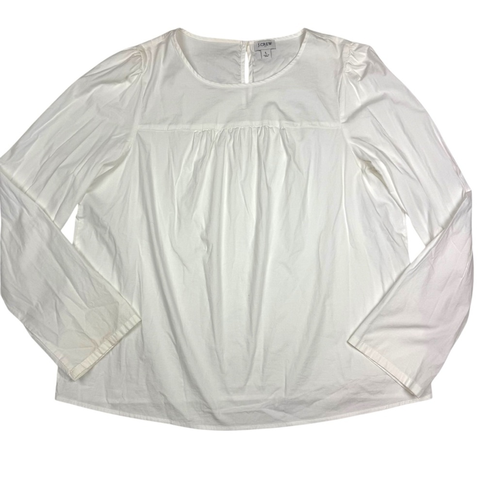 J. Crew Women's Cream Long Sleeve Blouse